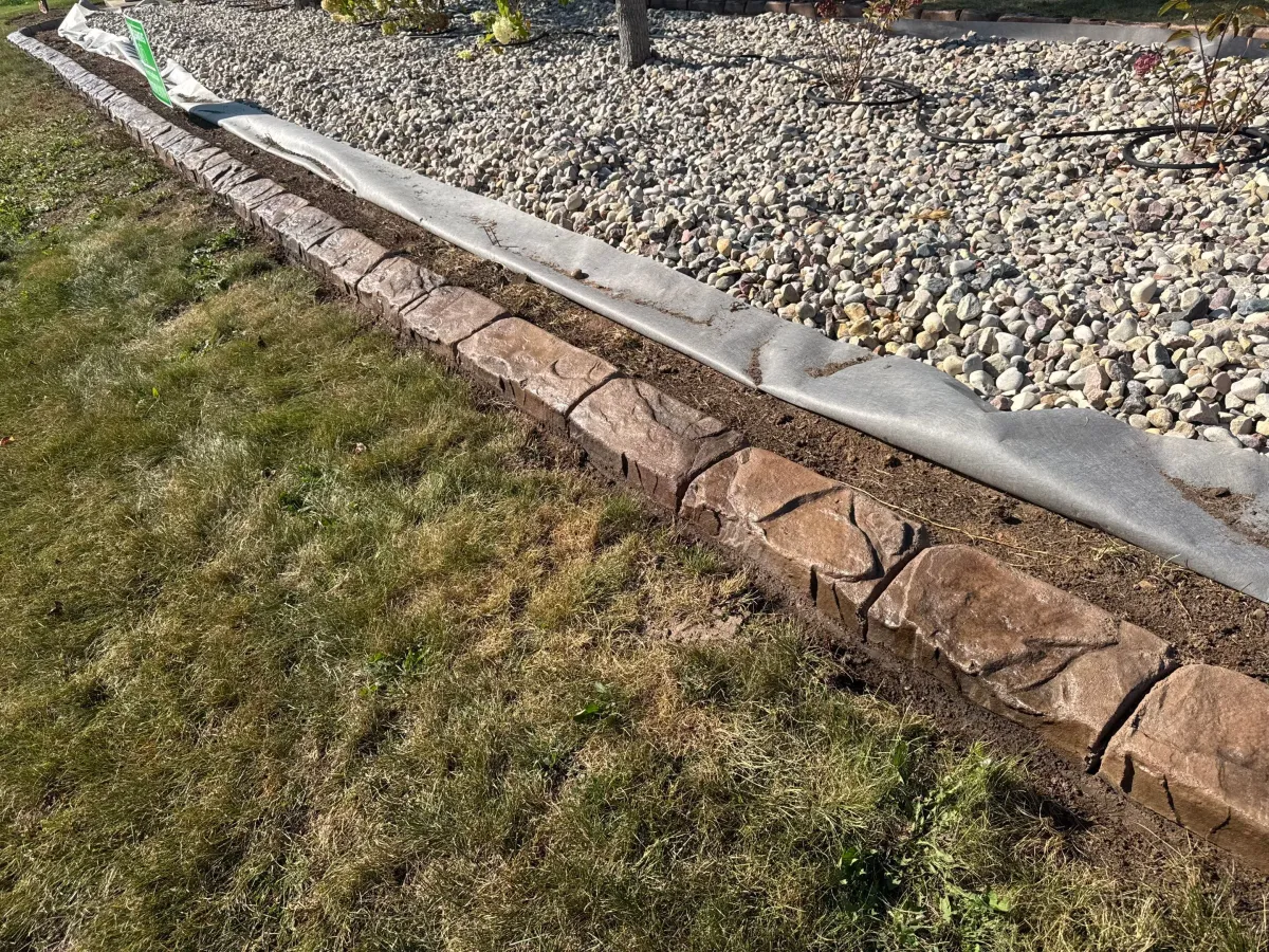 Concrete landscape curbing in a Brooksville, Florida residential neighborhood