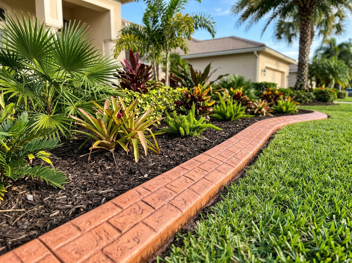 Decorative stamp pattern curbing